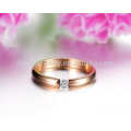 Top selling shinning crystal ring,plated rose gold ring,stainless steel ring